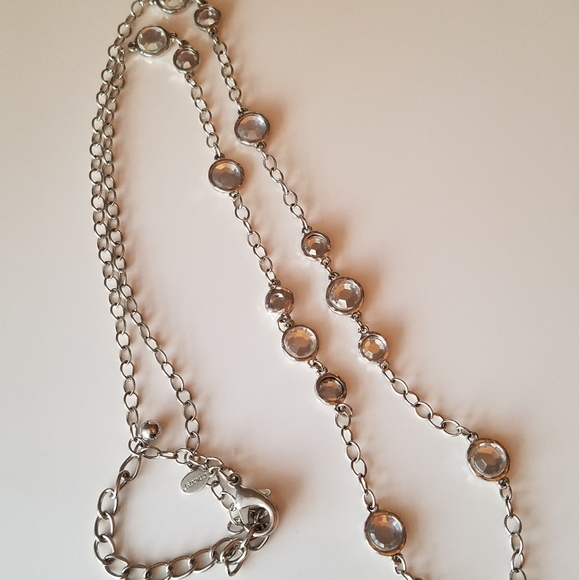 Chico's Jewelry - 3/$20 Chico's Silver & Clear Stone Long Necklace